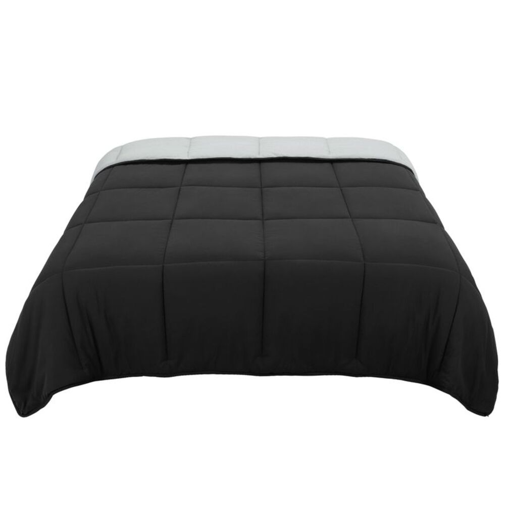Comforter Quilt Down Alternative Reversible Duvet Insert Black/Light Gray QUEEN